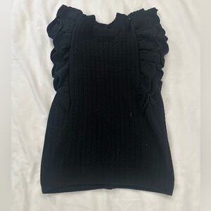 Black Who What Wear Knit Sweater Tank